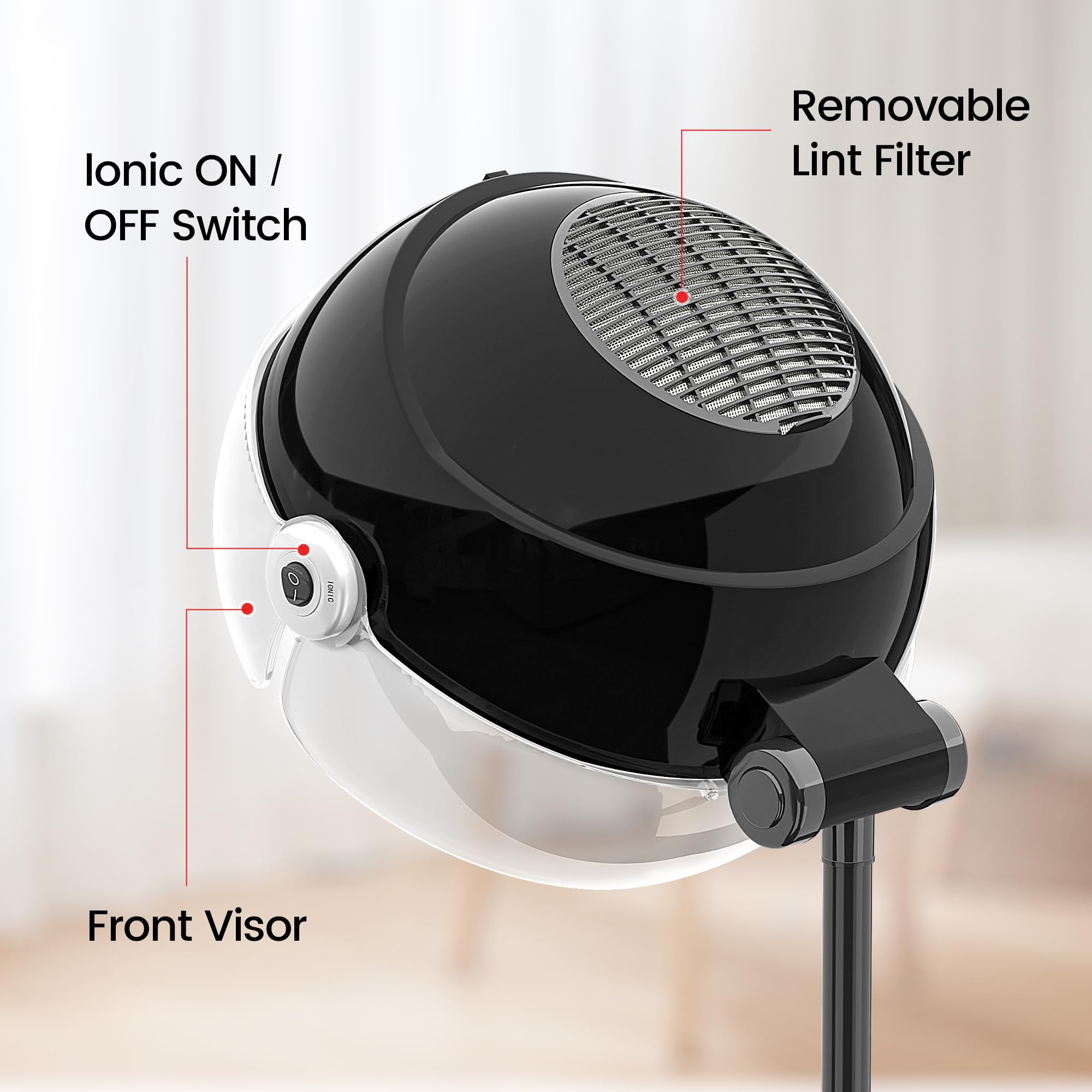 SalonDepot Ionic Hooded Dryer hood and bonnet attached ready for salon, spa, or home use.