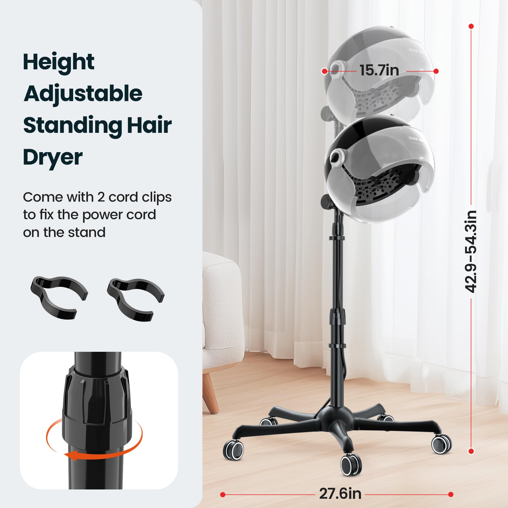 SalonDepot Ionic Hooded Dryer in a spa setup highlighting quiet operation and even heat distribution.