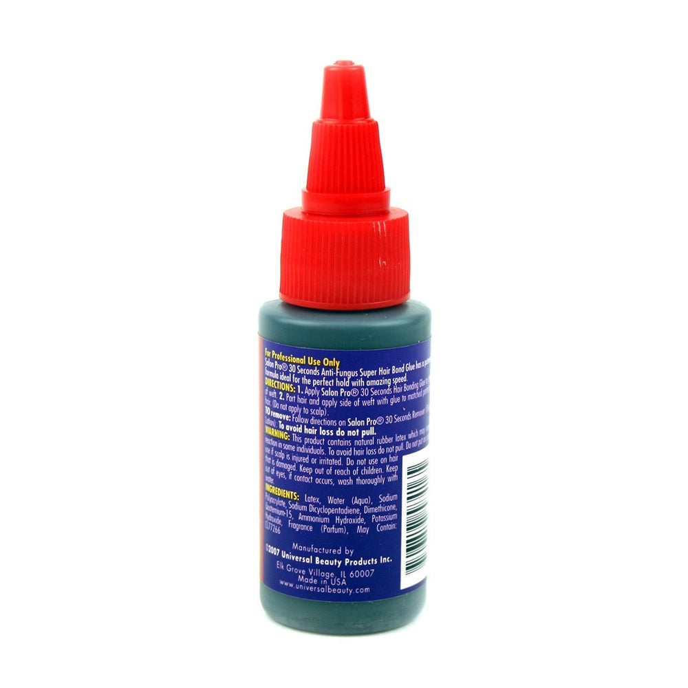 SalonPro 30 Sec Bonding Glue for wigs and weaves offers sturdy hold with flexible wear.