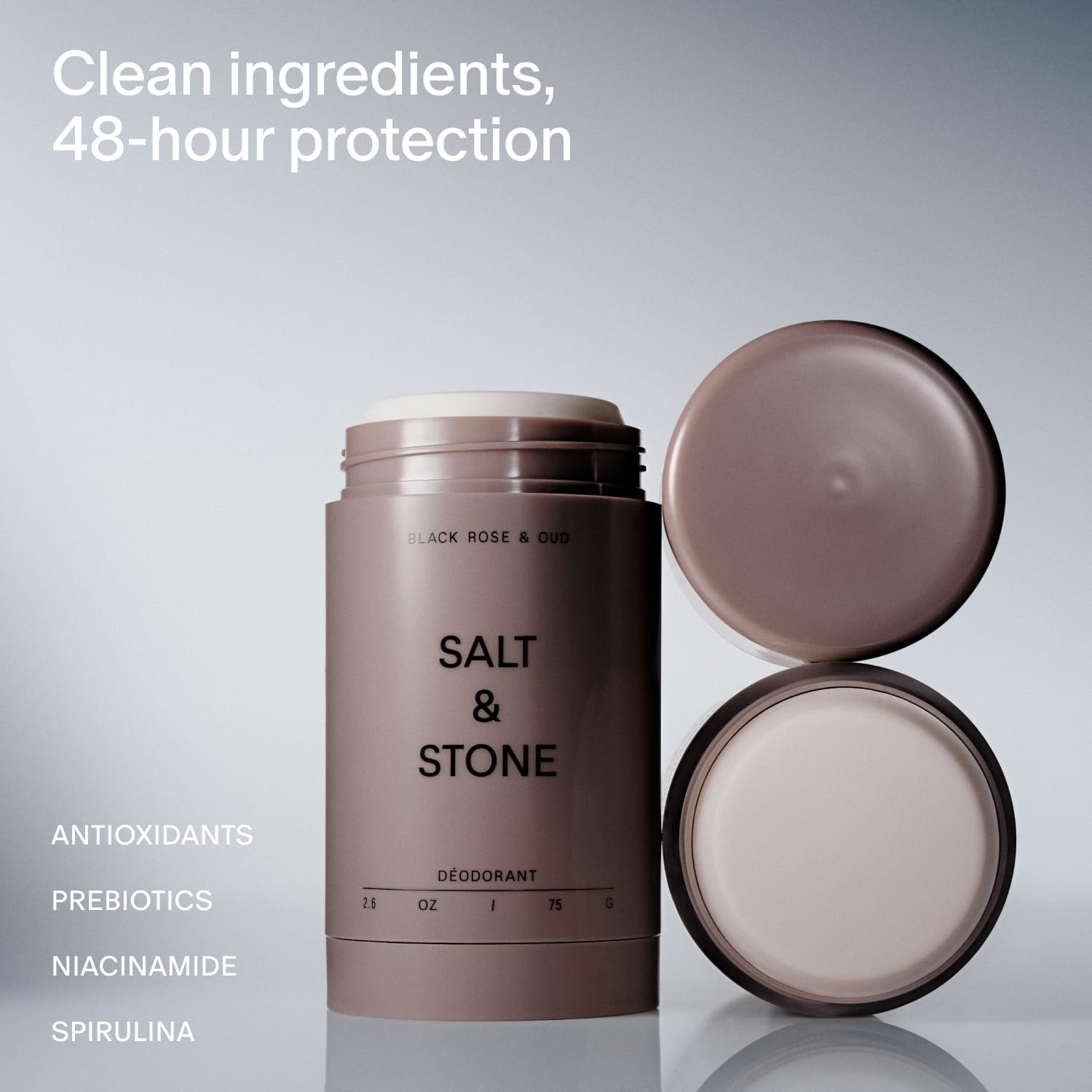 Salt & Stone 48-hour protection deodorant for active days.