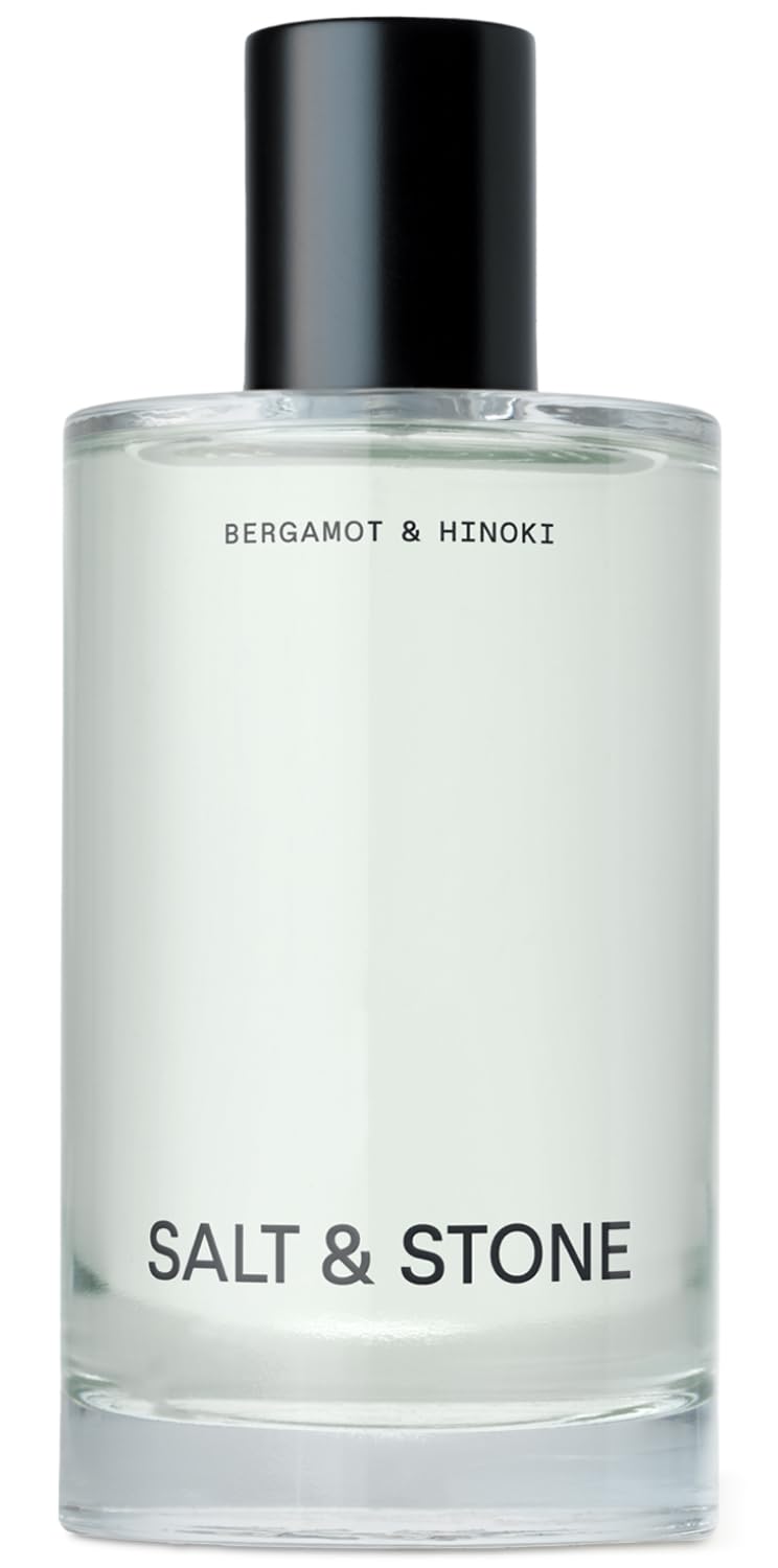 Salt & Stone Body Mist bottle front view, daily freshness with bergamot and hinoki.