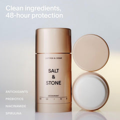 Salt & Stone deodorant application glide demonstrates smooth, transfer-free coverage.