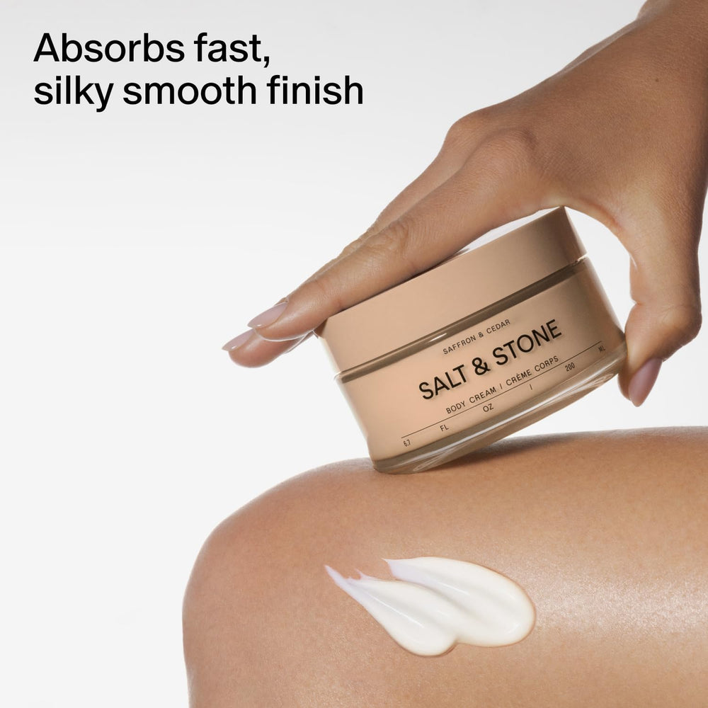 Salt and Stone dermatologist-tested label indicates skin safety and reliability.