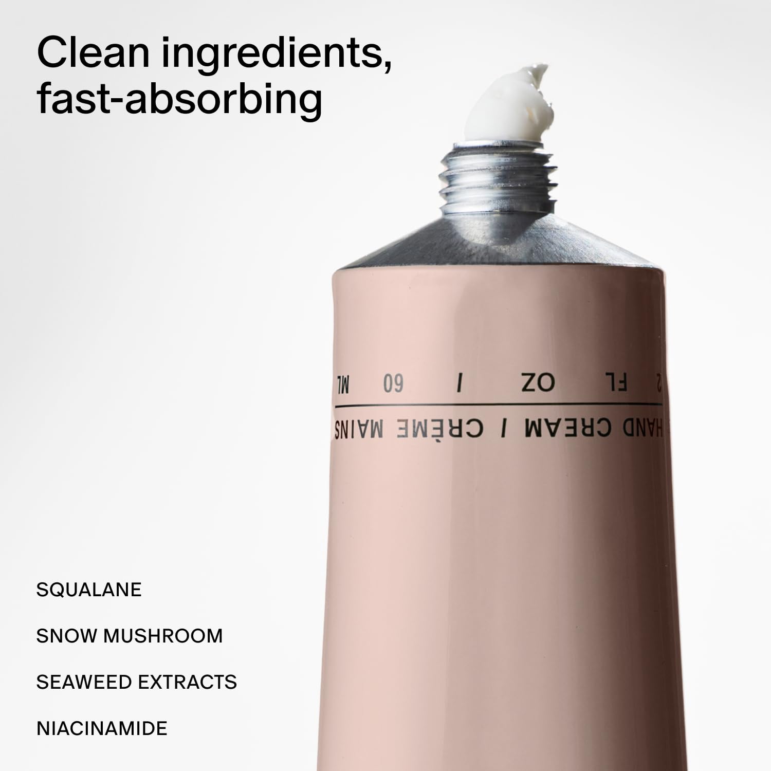 Salt and Stone hand cream application close-up shows quick-absorbing, non-greasy finish.