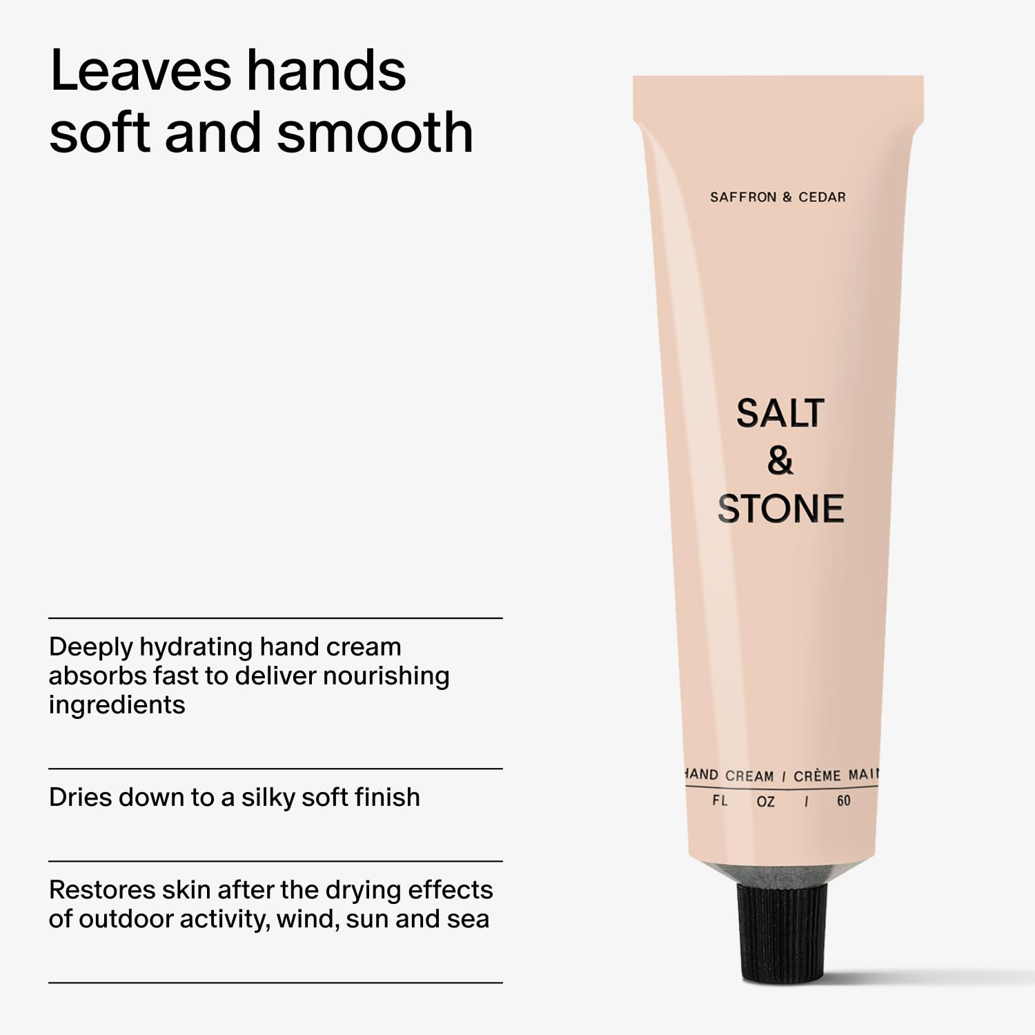 Salt and Stone quick-absorption texture on skin promotes comfortable wear.