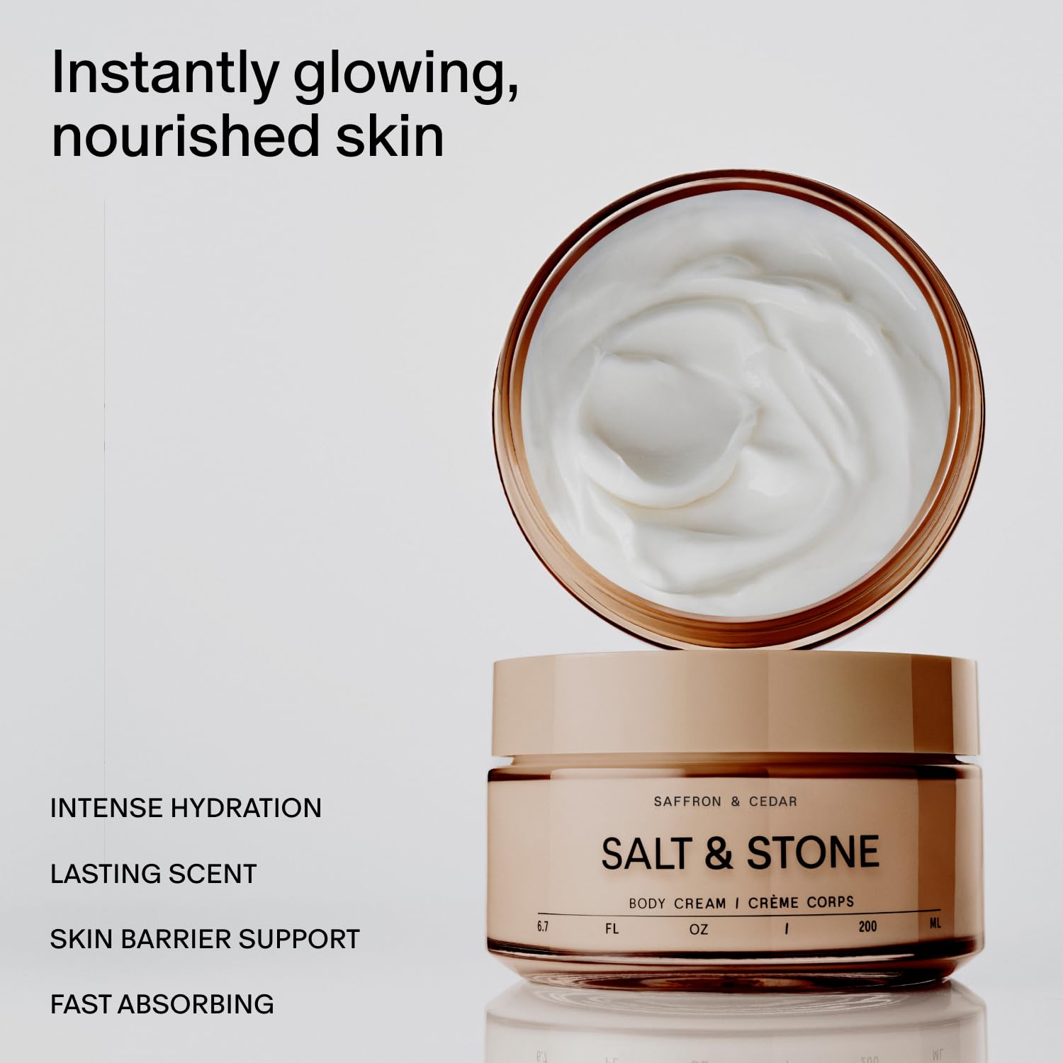 Salt and Stone saffron-cedar cream close-up reveals a smooth, fast-absorbing texture.