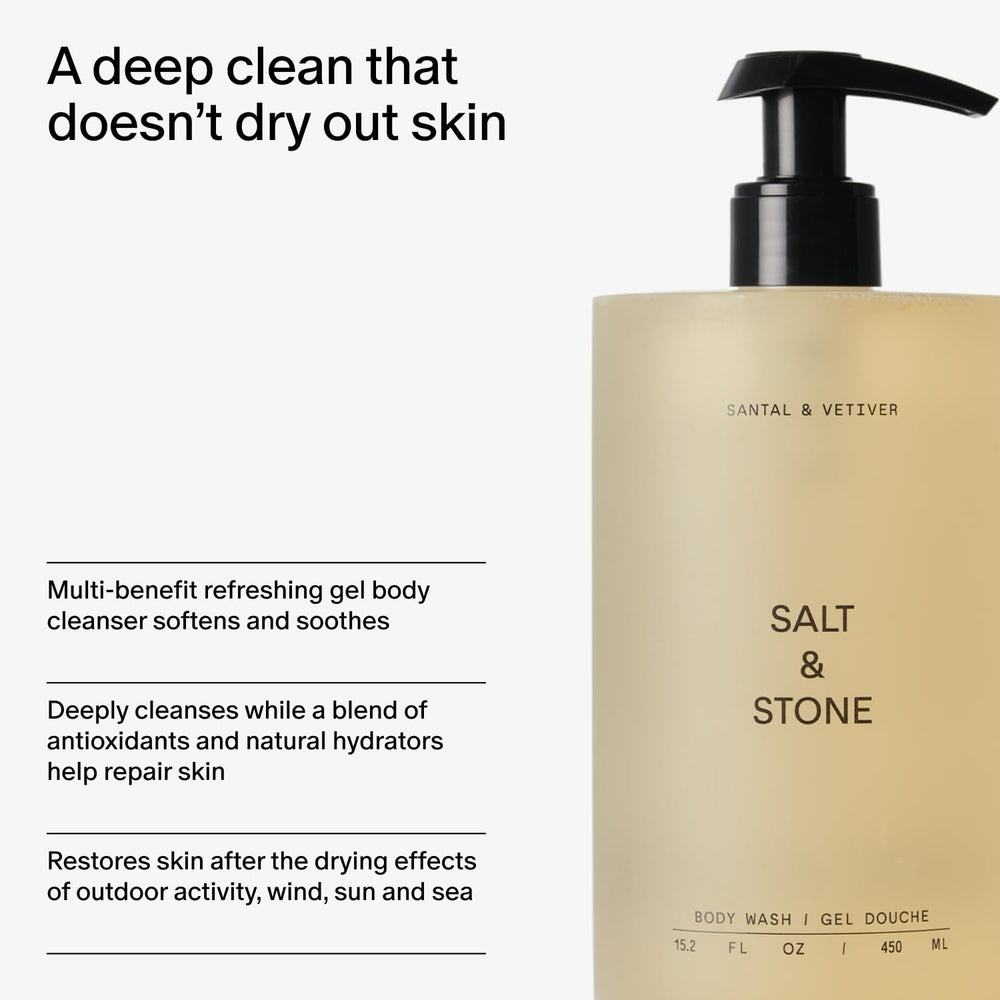 Salt & Stone Santal Vetiver application on skin promotes softness