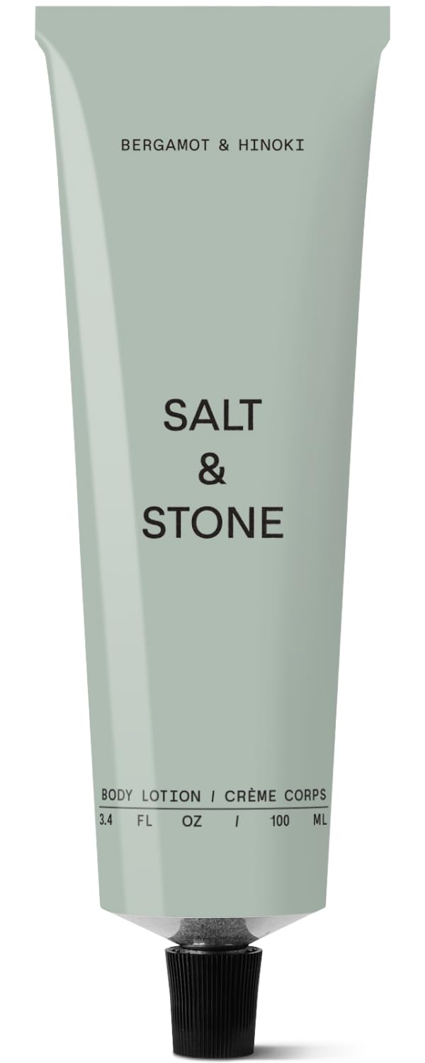 Salt & Stone bergamot hinoki bottle delivers fast-absorbing hydration.