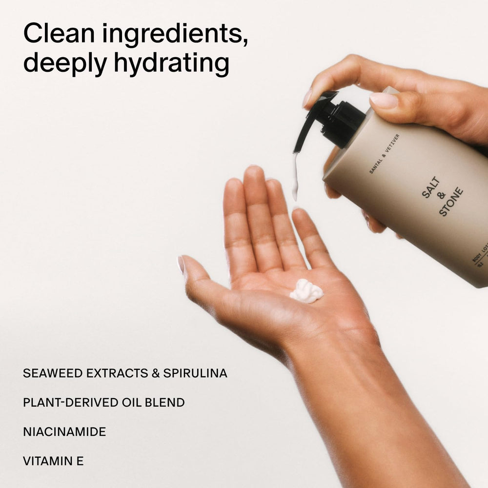 Salt & Stone label showing vegan and cruelty-free certification.