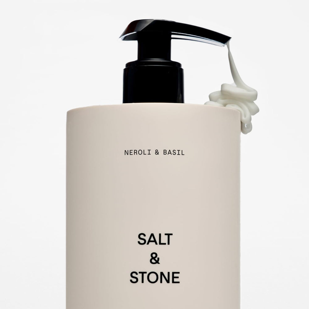 Salt & Stone Neroli Basil scent profile crisp green aroma energizes daily routine.