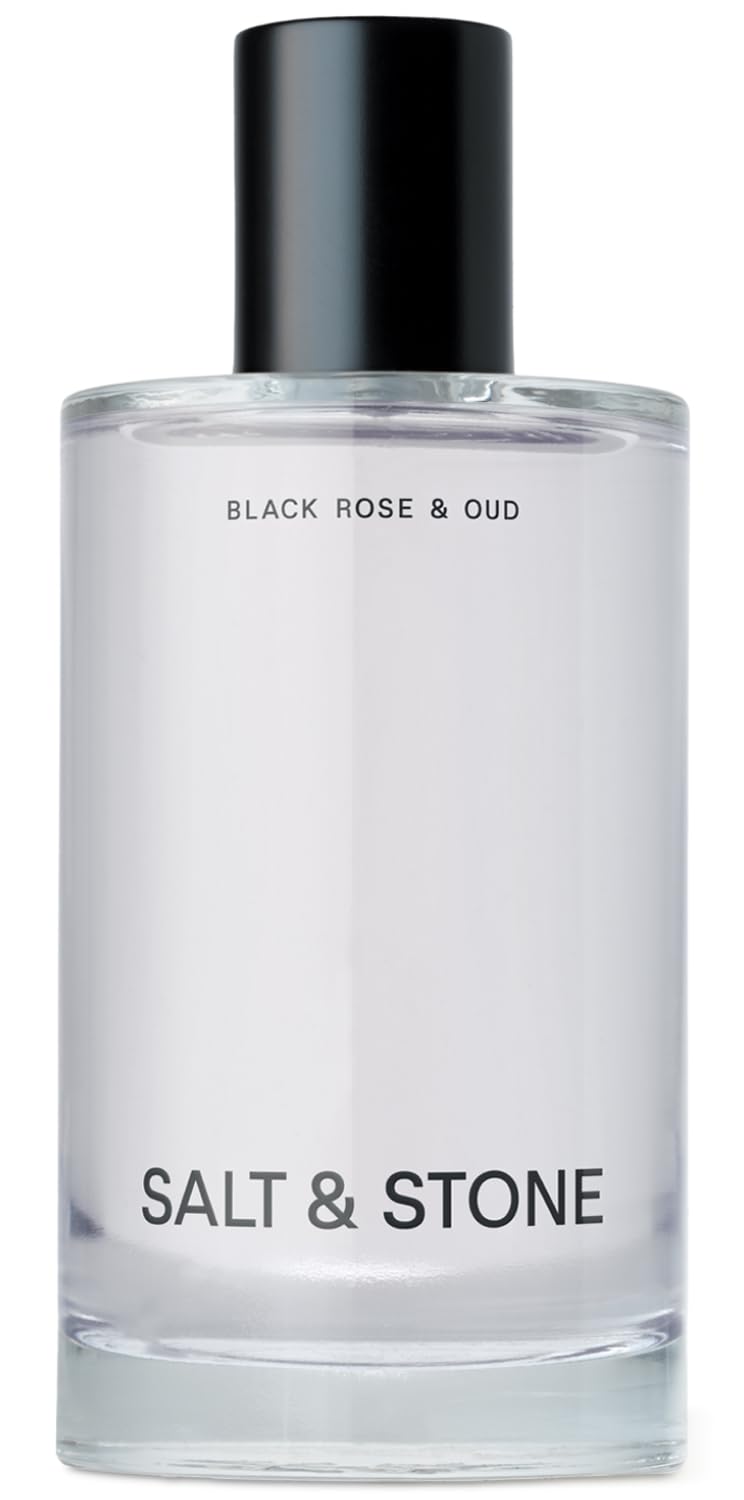 Salt & Stone Body Mist bottle with Black Rose and Oud fragrance, highlighting hydration.