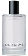 Salt & Stone Body Mist bottle with Black Rose and Oud fragrance, highlighting hydration.