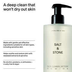 Salt & Stone cleanser with hyaluronic acid boosts moisture retention