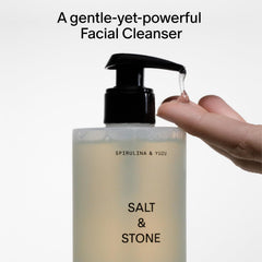 Salt & Stone cleanser spirulina and yuzu ingredients nourish skin