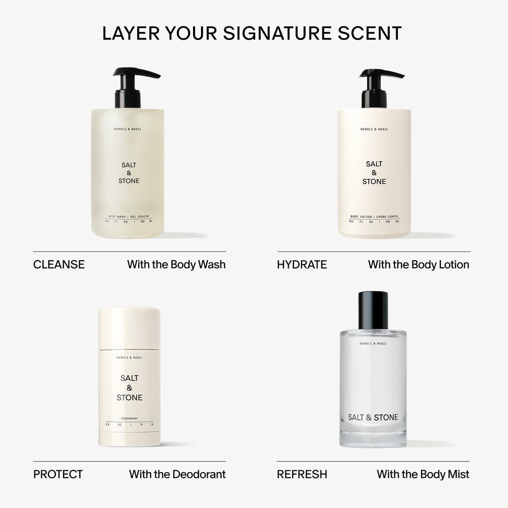 Salt & Stone ingredients list with seaweed extract and niacinamide.