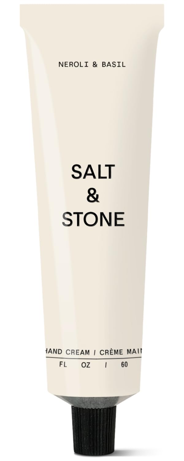 Salt & Stone Neroli & Basil hand cream bottle delivering fast-absorbing hydration