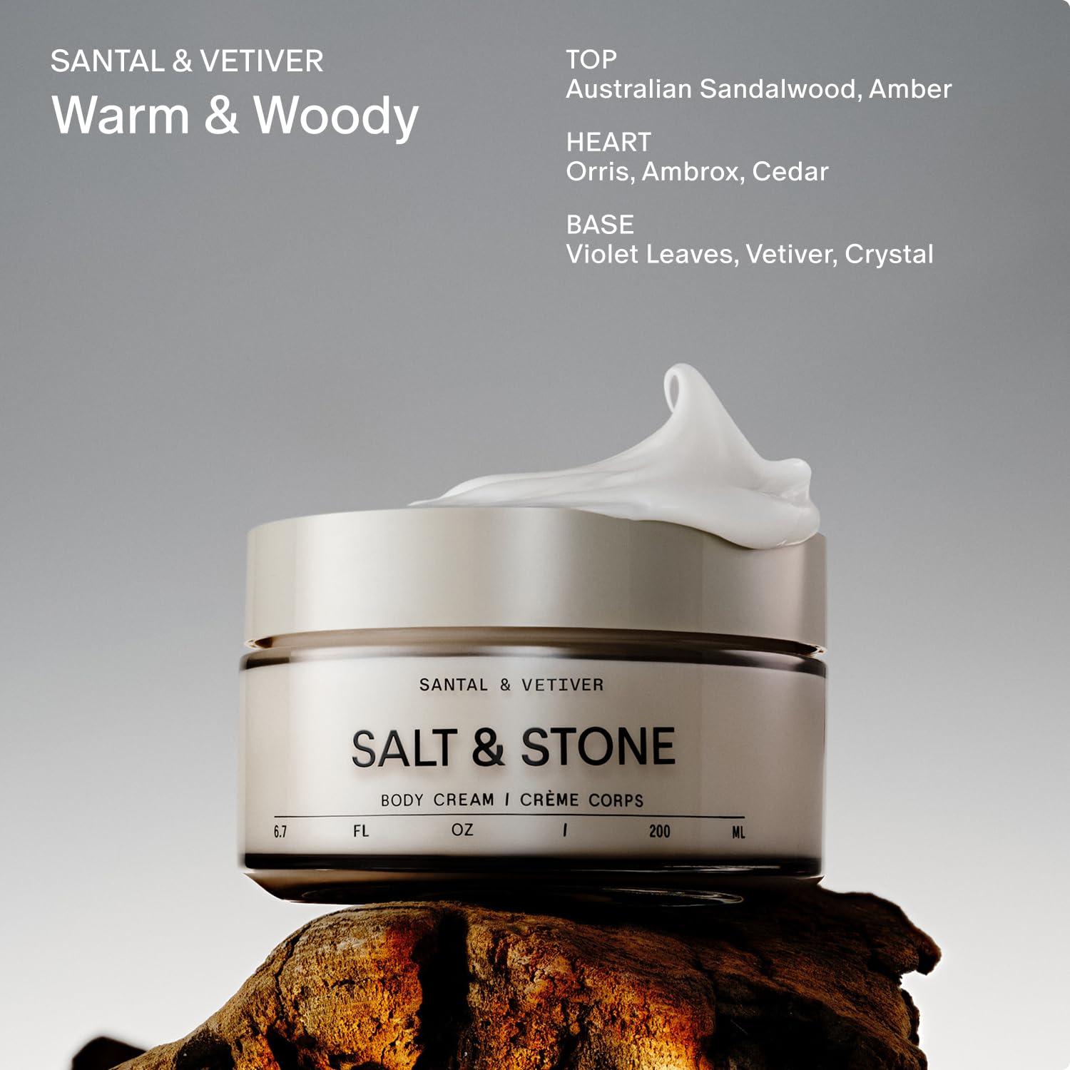 Close-up texture of Salt & Stone Santal & Vetiver cream illustrating a rich formula.