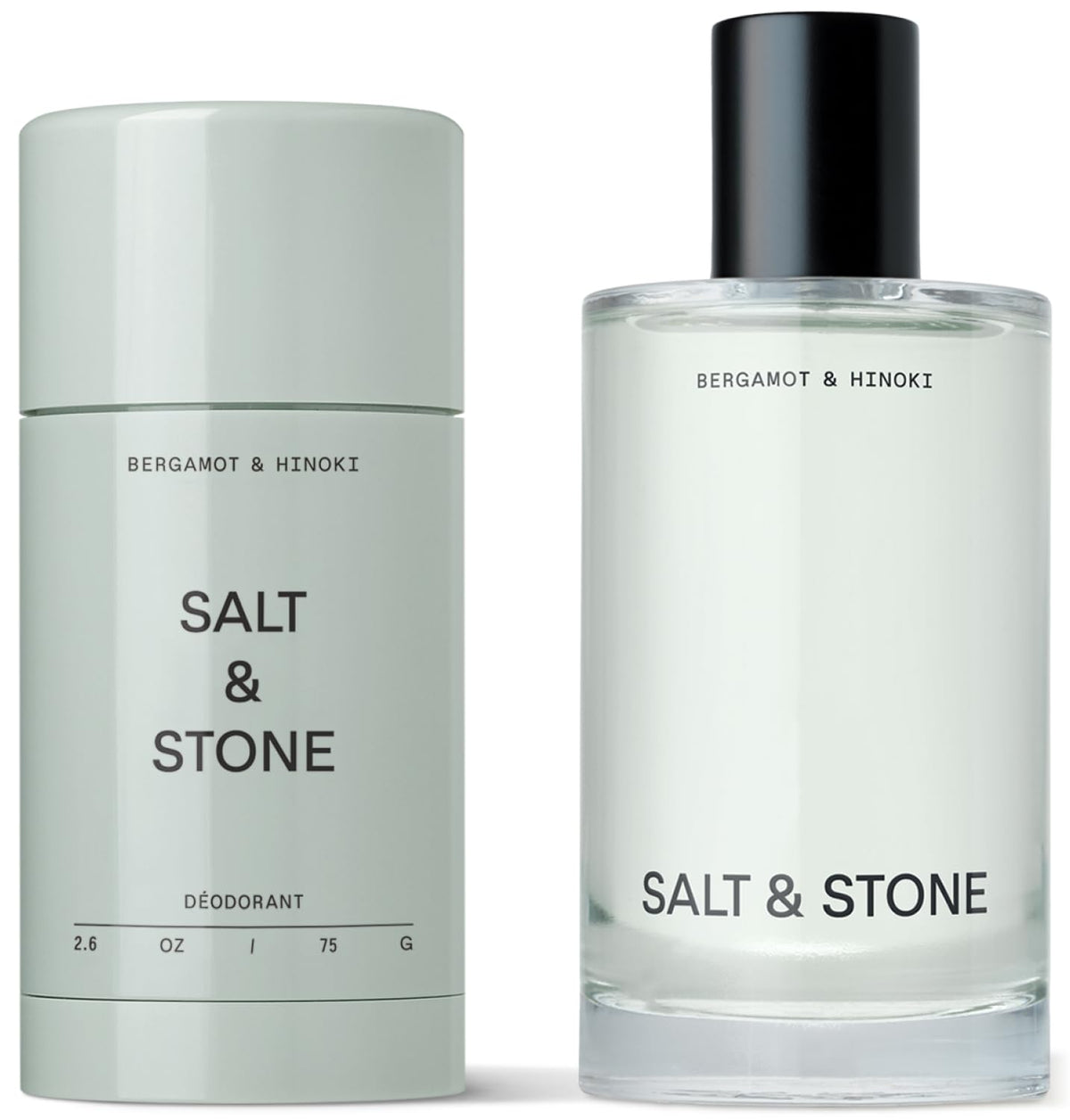 Salt & Stone signature scent duo packaging shows clean, premium branding.