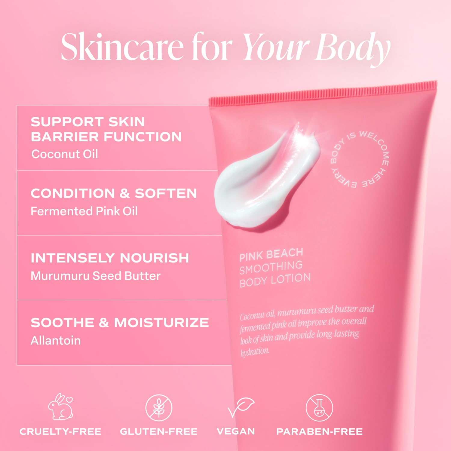 Saltair Body Lotion texture close-up highlighting creamy, fast-absorbing formula