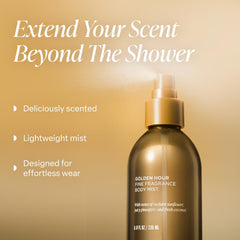 Saltair body mist Golden Hour packaging showcases bright, travel-friendly design