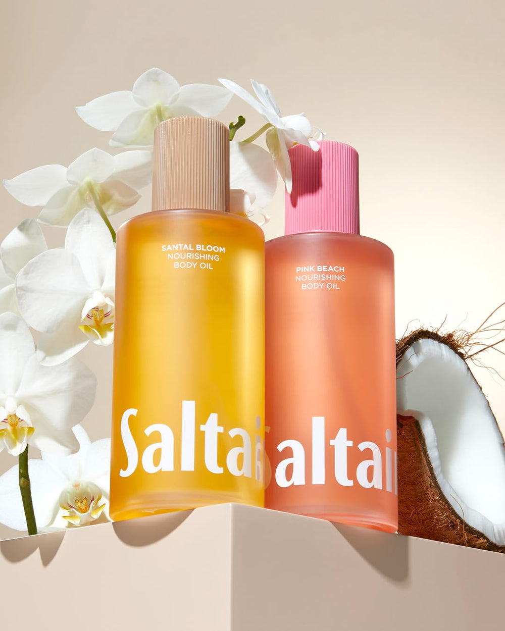 Saltair Body Oil after-shower use leaves skin softly hydrated and silky.