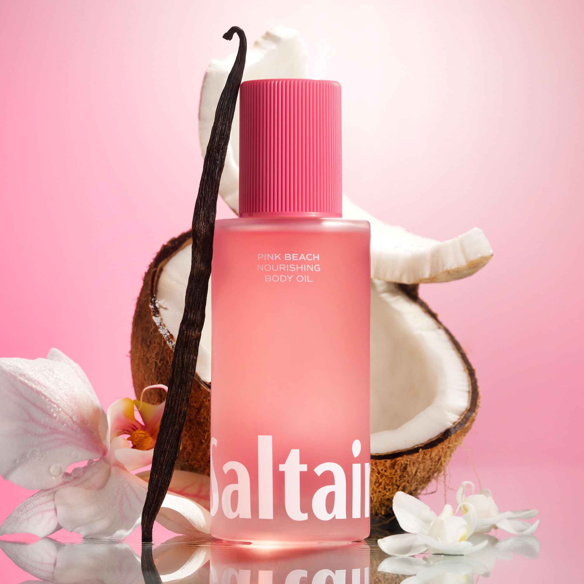Saltair Pink Beach pump bottle ready for quick, non-greasy moisturization.