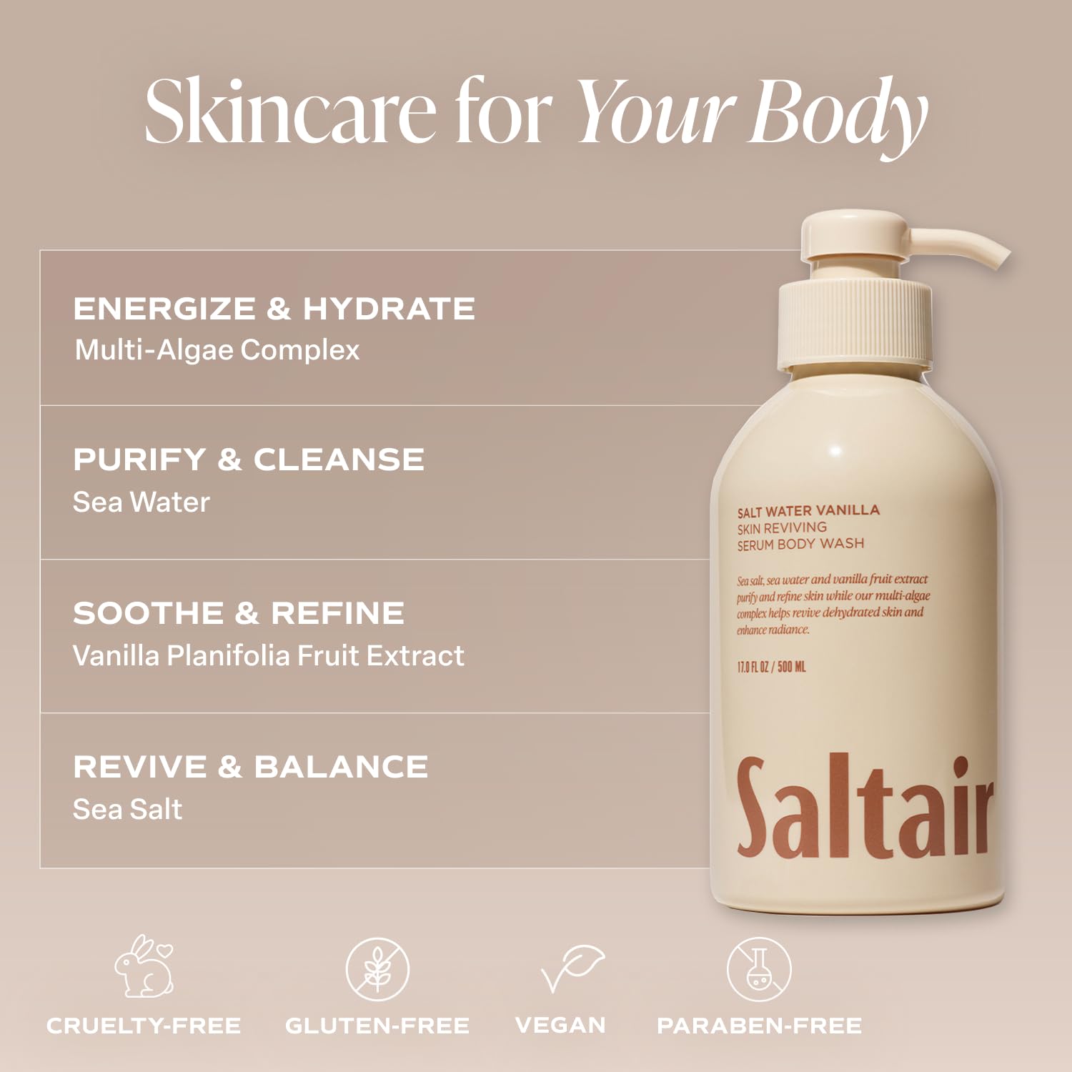 Saltair creamy lather in action illustrates rich texture that rinses away clean.