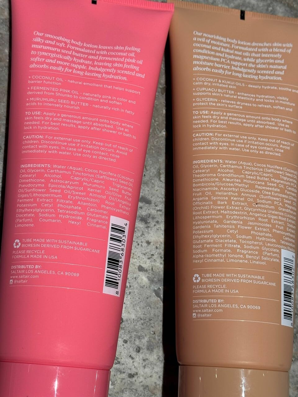 Saltair 2x10oz tubes ready for daily moisturizing routine.