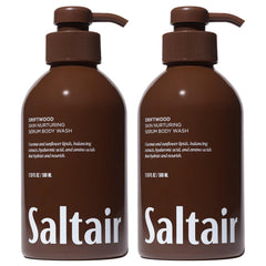 Saltair Driftwood bottle pump showing hydrating shower gel for daily use.