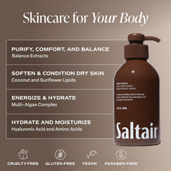 Saltair Driftwood fragrance notes evoke bergamot and sage in the shower.