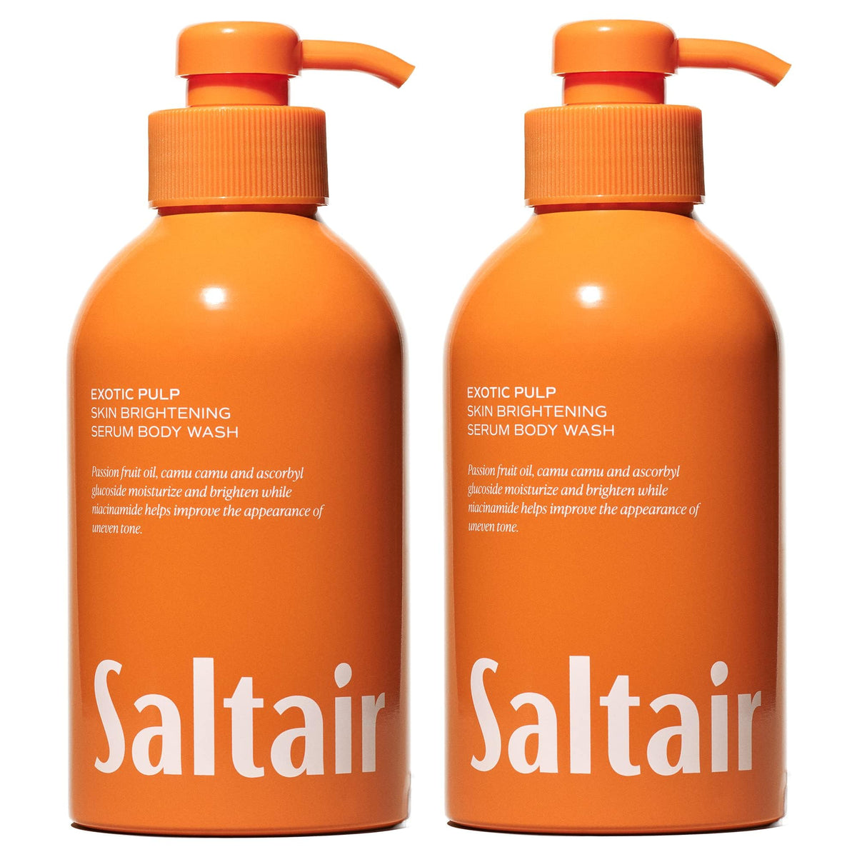 Saltair Exotic Pulp body wash bottle front promises tropical hydration.