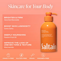 Saltair Exotic Pulp pump-action bottle in use delivering a rich lather.
