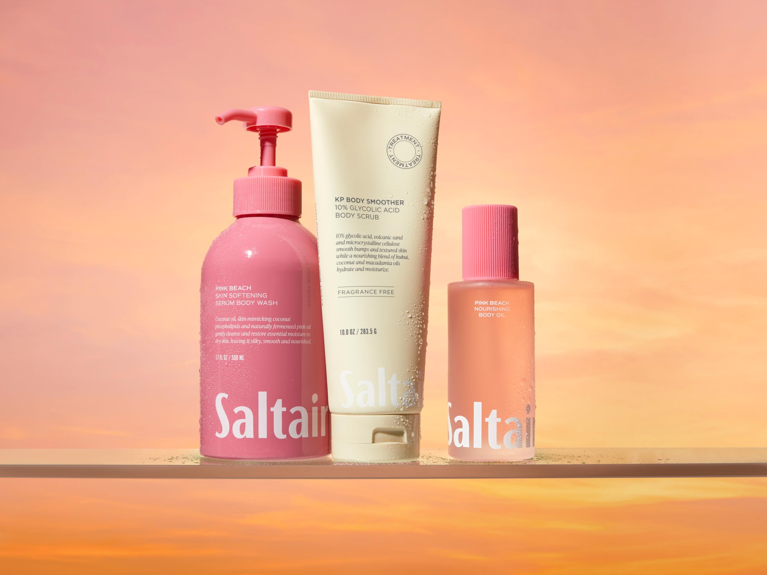 Product in shower setup, ready for use in a routine.
