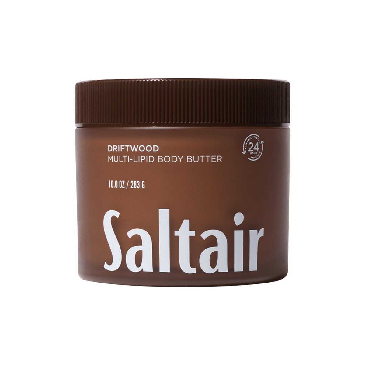 Saltair Multi-Lipid Body Butter jar close-up, silky hydration for dry skin.