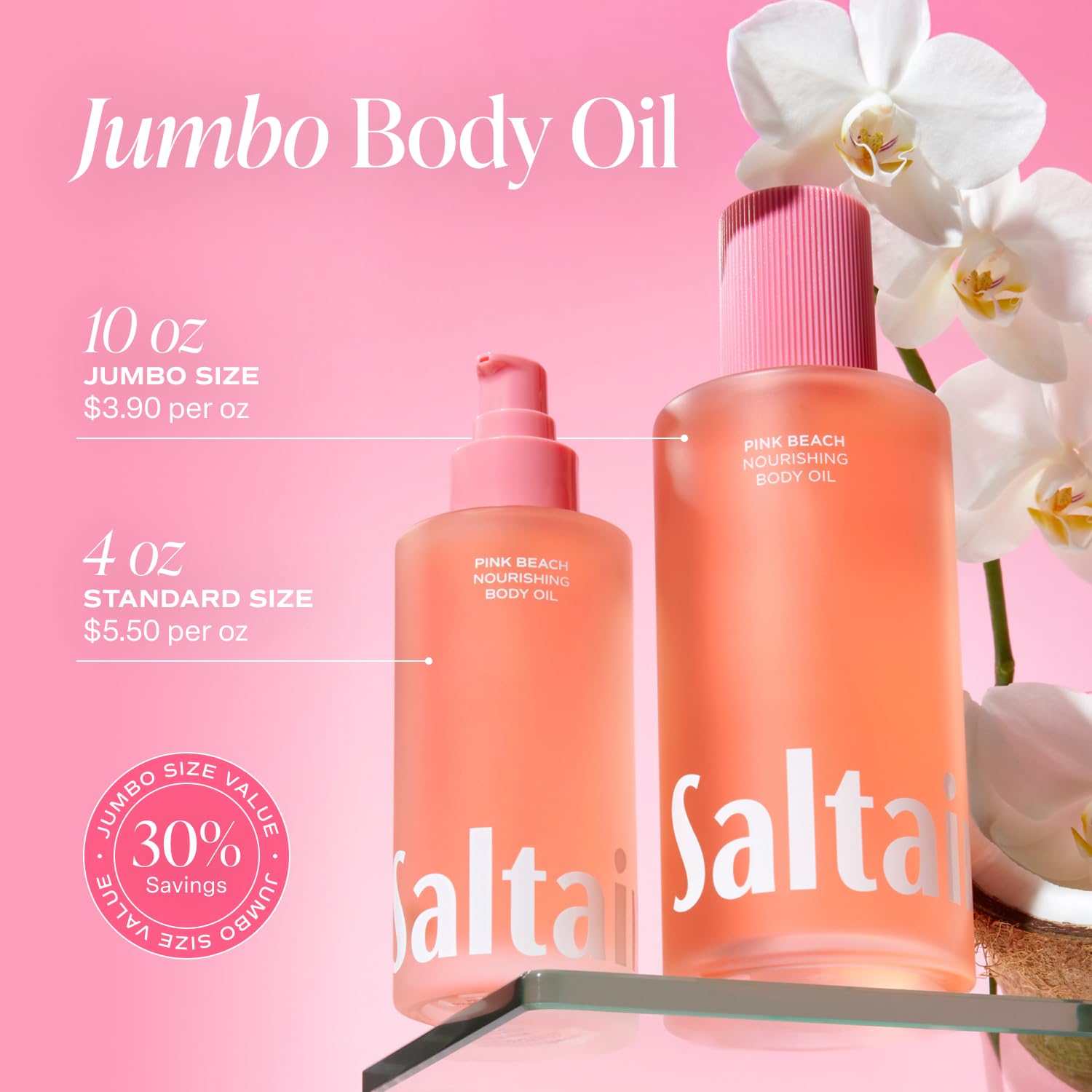 Saltair Pink Beach fragrance packaging evokes island warmth and everyday luxury.