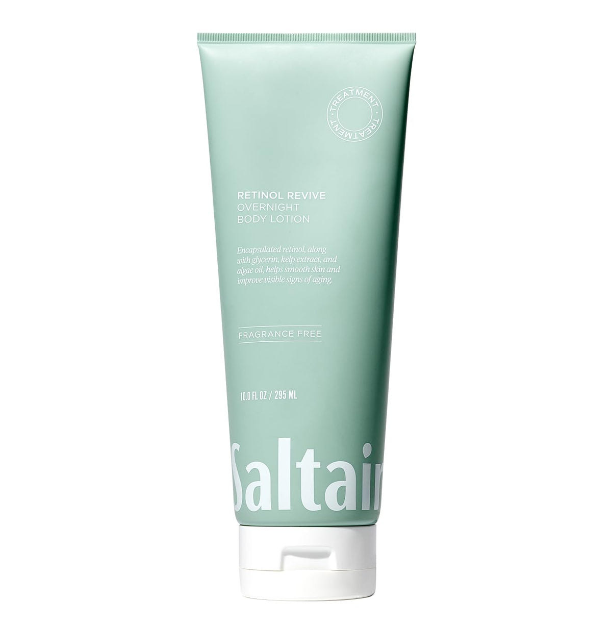 Saltair Retinol Revive Night Lotion pump bottle shown for easy nightly hydration and application