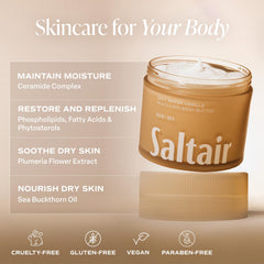Saltair creamy texture in use highlights fast absorption without greasiness.