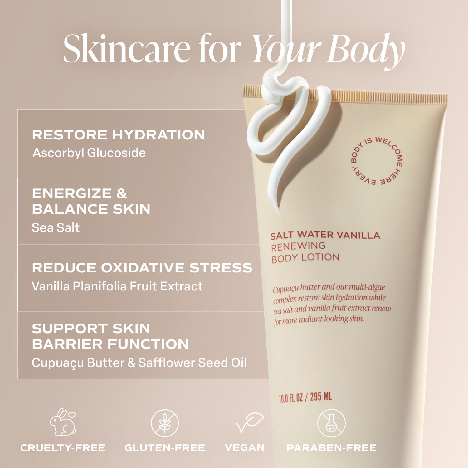 Salt Water Vanilla fragrance in Saltair lotion with coastal aroma