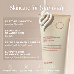 Salt Water Vanilla fragrance in Saltair lotion with coastal aroma