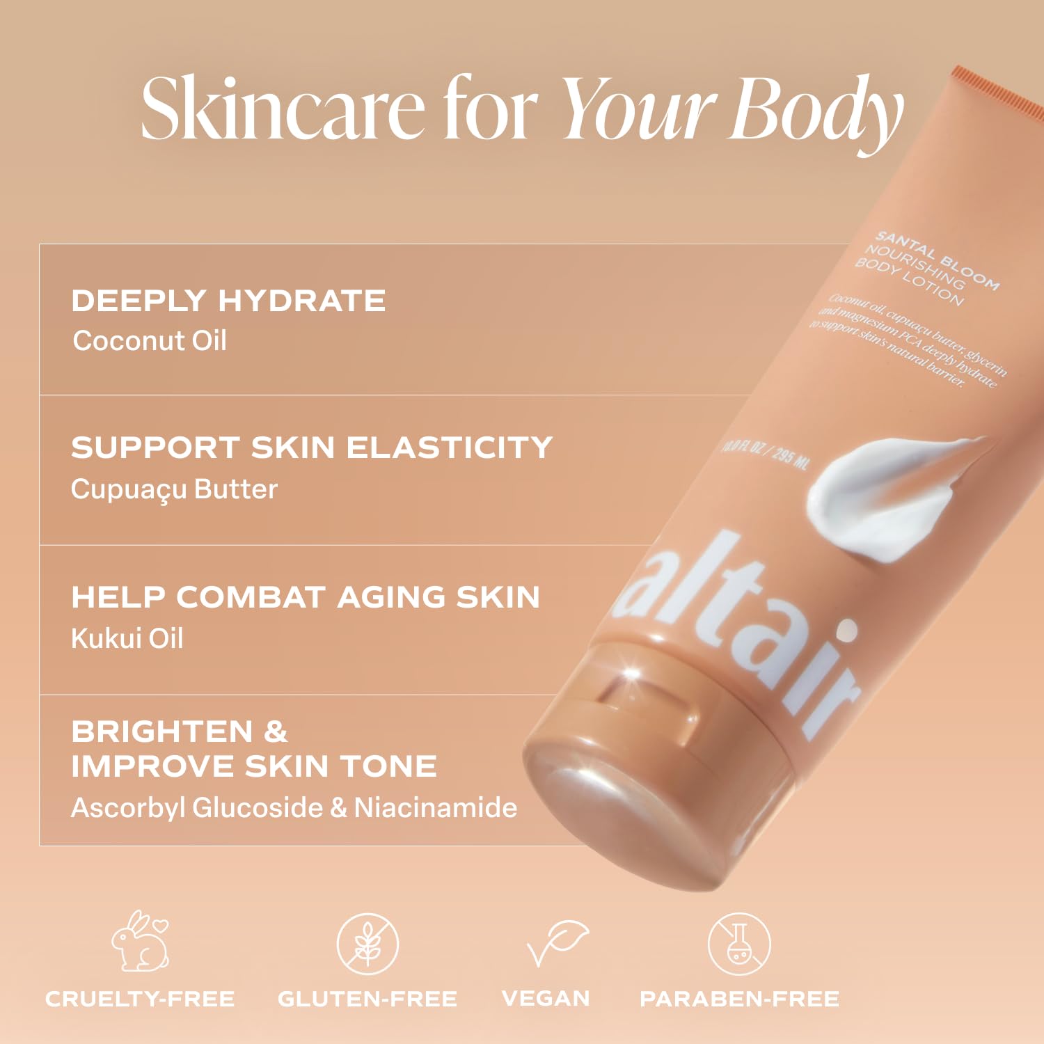 Close-up of Saltair Santal Bloom body lotion creamy texture for hydration