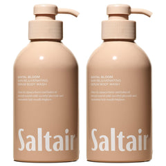 Saltair Santal Bloom bottle pump delivering a rich, moisturizing cleanse.