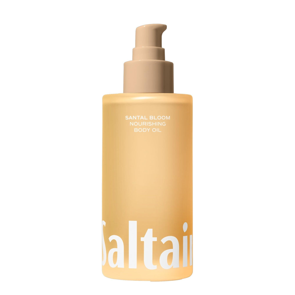 Saltair Santal Bloom bottle with pump delivers lightweight hydration for all skin types.