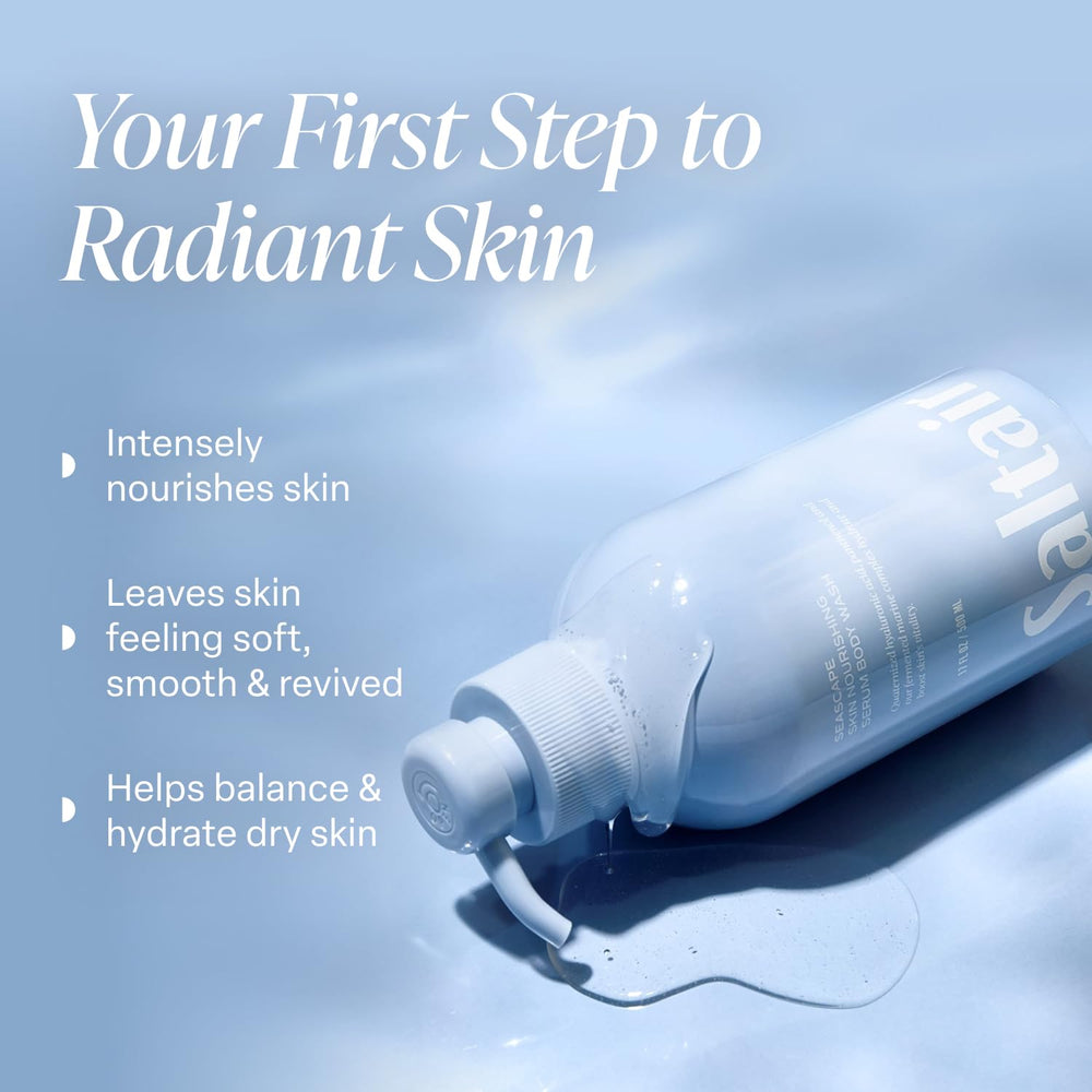 Creamy lather from Saltair Seascape wash spreading on skin for nourishing hydration.