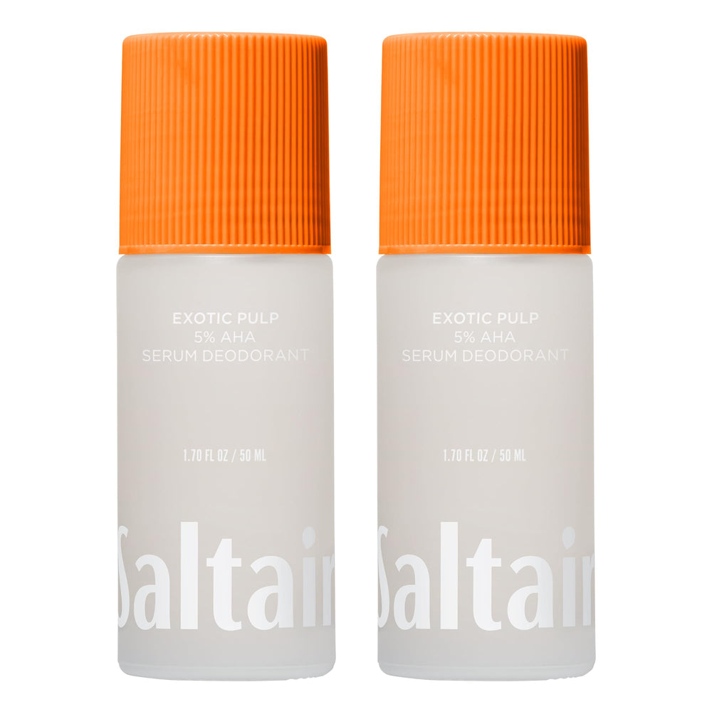 Saltair Serum Deodorant 2-pack bottle shows travel-friendly packaging and odor protection.