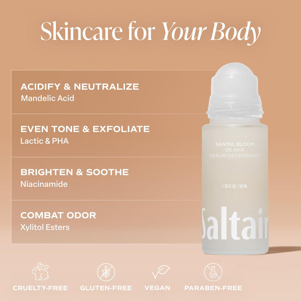 Saltair Serum Deodorant application motion demonstrates smooth dry-down.
