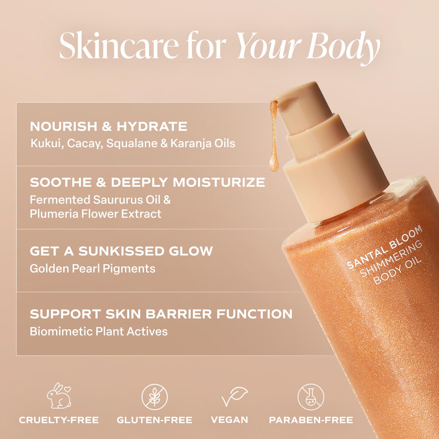 Saltair golden pearl pigments reflect light for a sun-kissed glow.