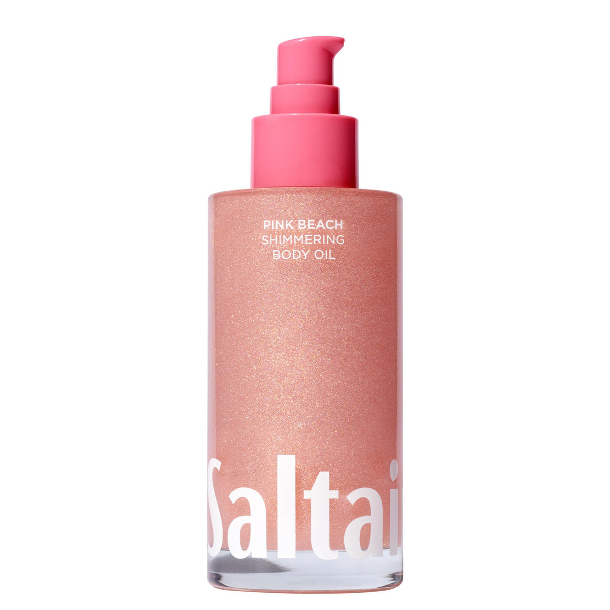 Saltair Shimmering Body Oil Pink Beach bottle with a luminous finish for all skin types.