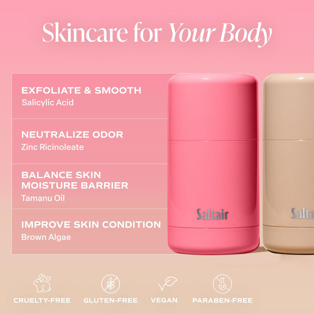 Saltair Skincare Deodorant Stick being applied smoothly