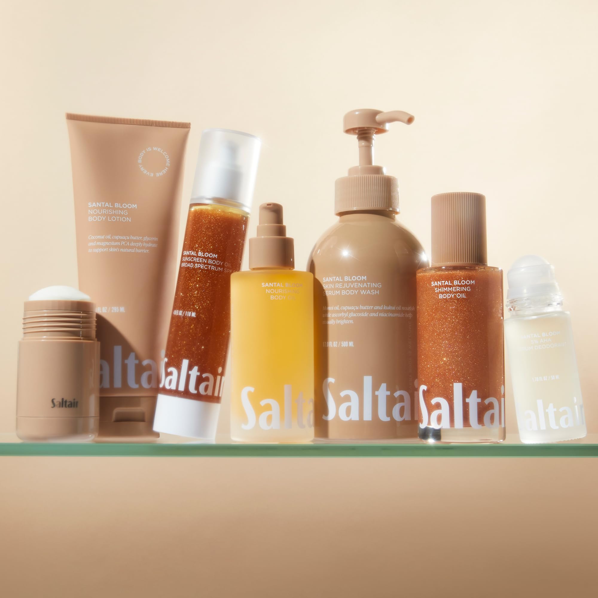 Vegan and cruelty-free Saltair label signaling clean beauty values.