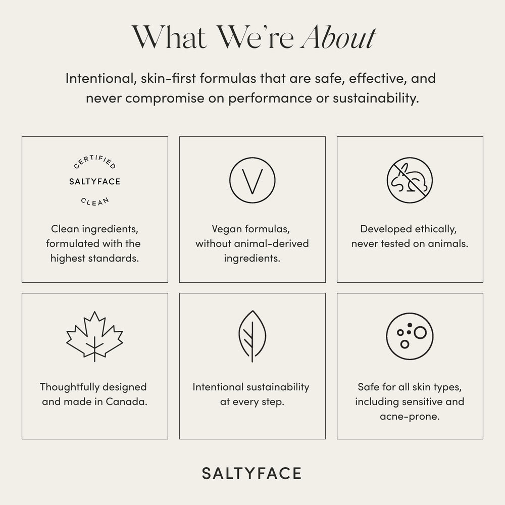 SALTYFACE tanning foam glow showing natural, fade-friendly result.